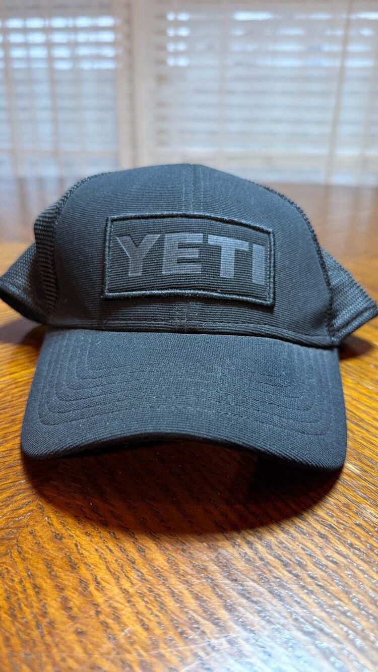 Yeti Coolers Black On Black Patch Trucker Hat Snapback Cap